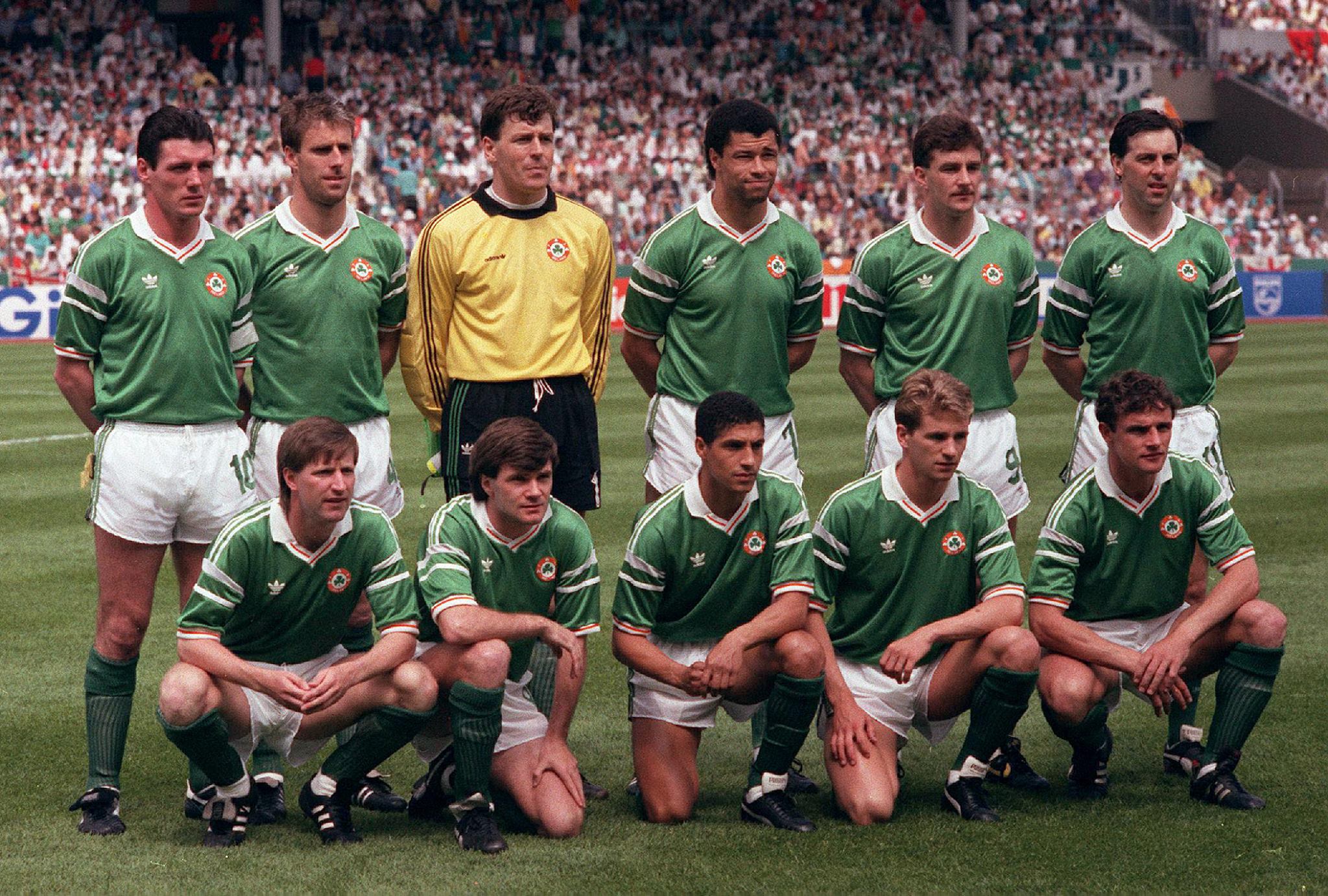 The Republic of Ireland soccer team competing in the 1988 UEFA European Championships